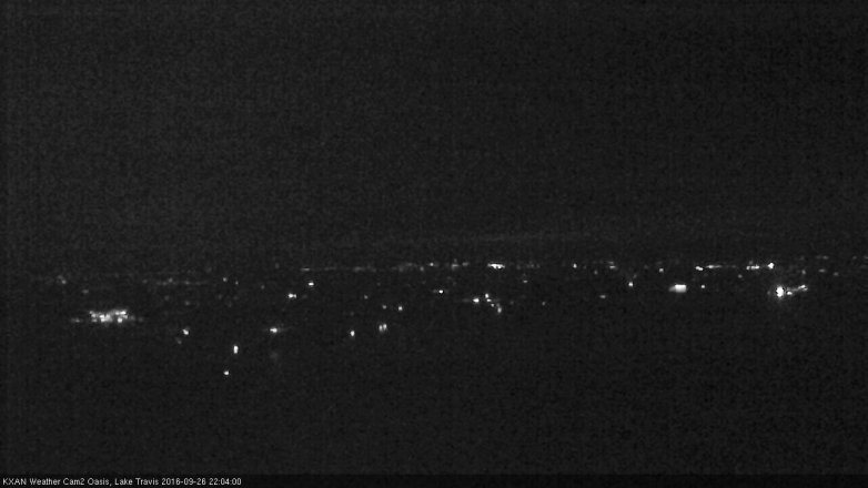Lake Travis webcam, September 26, 2016 9:30 PM CT
