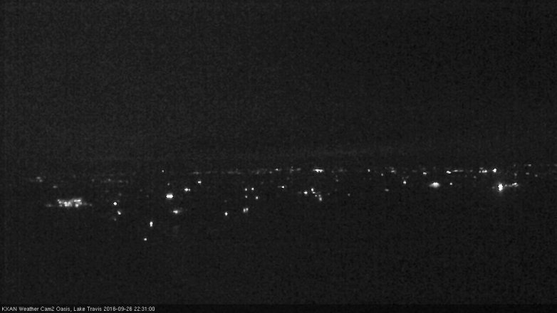 Lake Travis webcam, September 26, 2016 9:45 PM CT