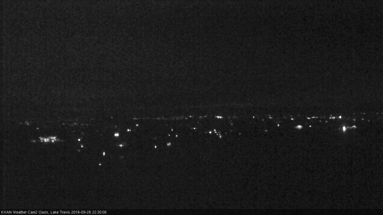 Lake Travis webcam, September 26, 2016 9:55 PM CT