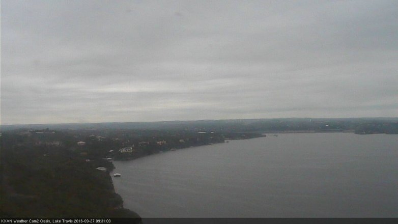 Lake Travis webcam, September 27, 2016 9:00 AM CT