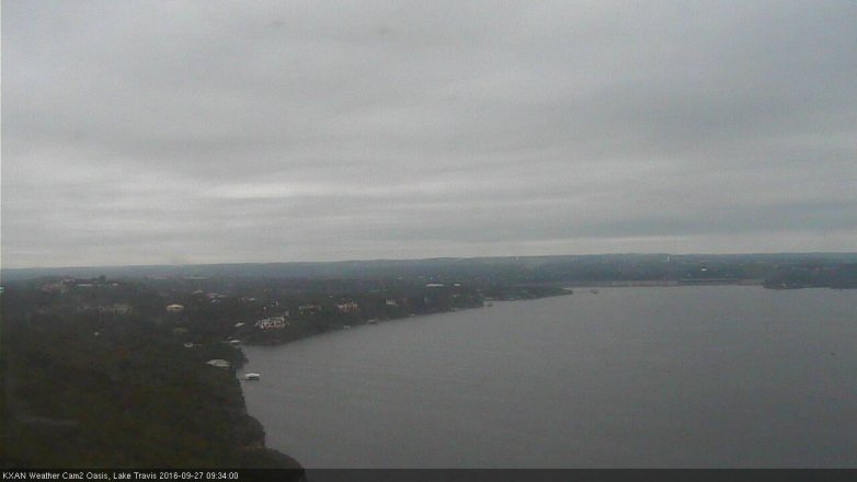 Lake Travis webcam, September 27, 2016 9:05 AM CT
