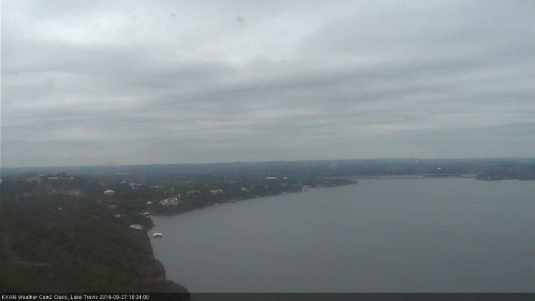 Lake Travis webcam, September 27, 2016 9:50 AM CT