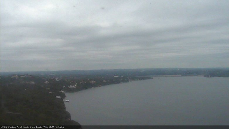 Lake Travis webcam, September 27, 2016 9:55 AM CT