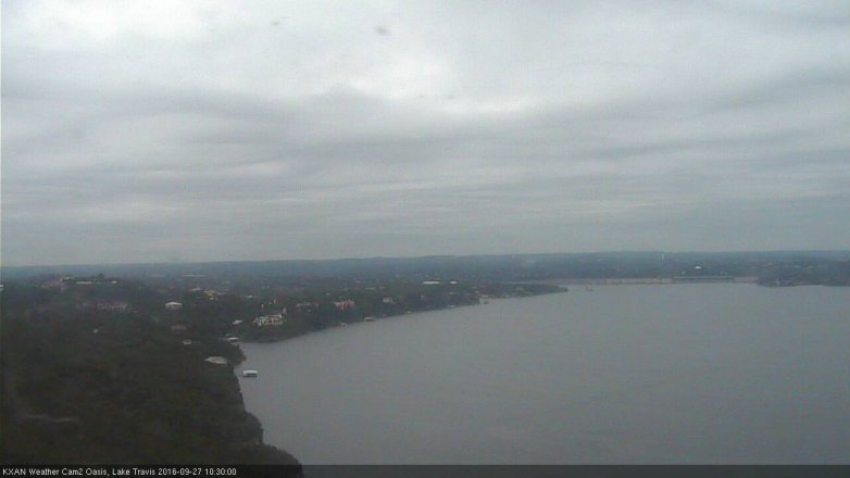Lake Travis webcam, September 27, 2016 10:00 AM CT