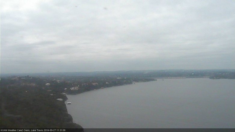 Lake Travis webcam, September 27, 2016 10:45 AM CT