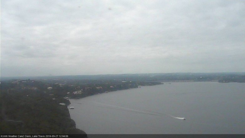 Lake Travis webcam, September 27, 2016 11:30 AM CT