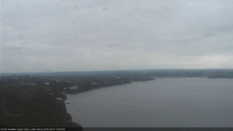 Lake Travis webcam, September 27, 2016 1:20 PM CT
