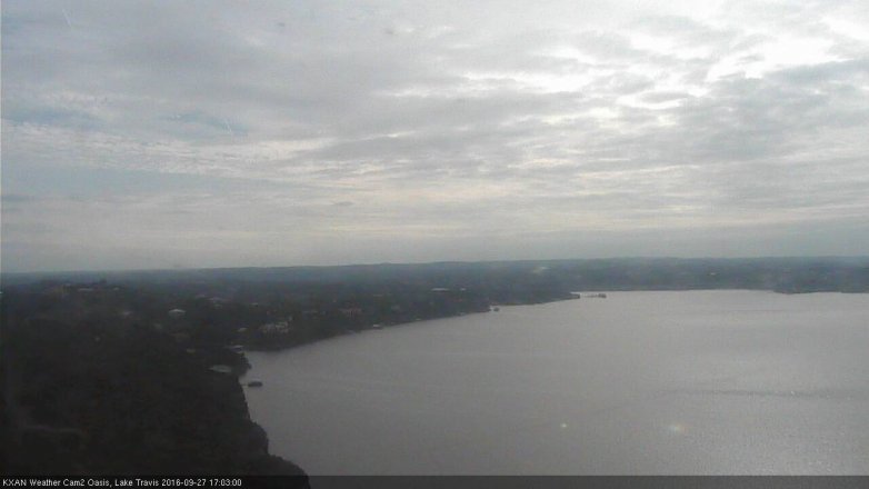 Lake Travis webcam, September 27, 2016 4:30 PM CT
