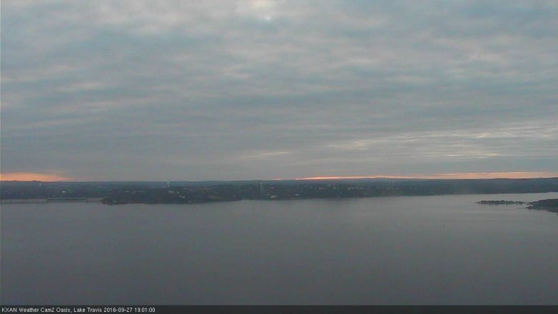 Lake Travis webcam, September 27, 2016 6:10 PM CT