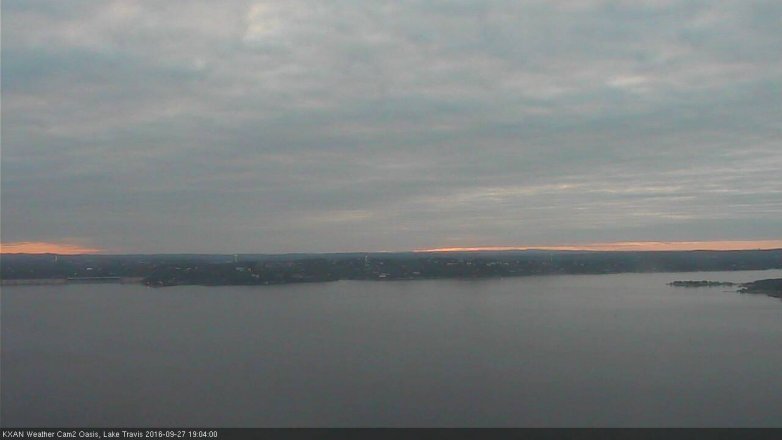 Lake Travis webcam, September 27, 2016 6:30 PM CT