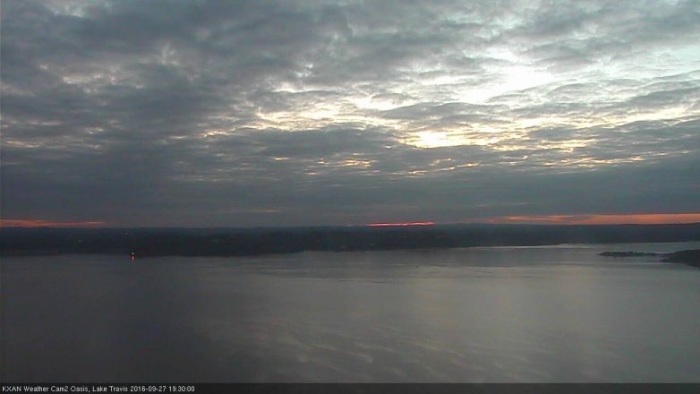 Lake Travis webcam, September 27, 2016 6:45 PM CT