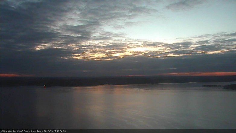 Lake Travis webcam, September 27, 2016 7:05 PM CT