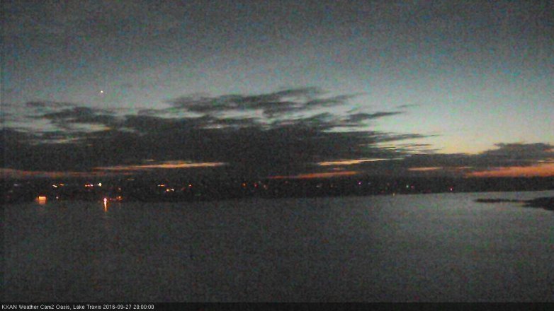 Lake Travis webcam, September 27, 2016 7:15 PM CT