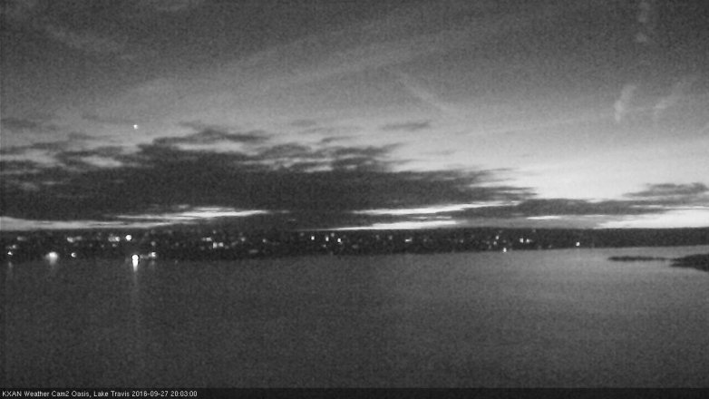 Lake Travis webcam, September 27, 2016 7:20 PM CT