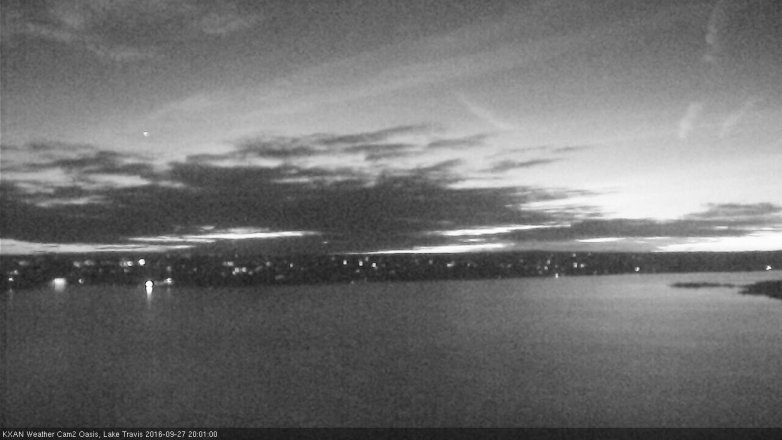 Lake Travis webcam, September 27, 2016 7:25 PM CT