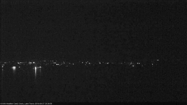 Lake Travis webcam, September 27, 2016 8:00 PM CT