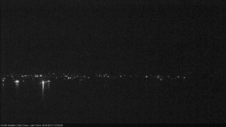 Lake Travis webcam, September 27, 2016 9:05 PM CT