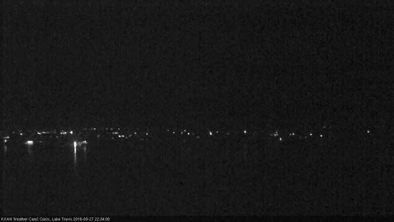 Lake Travis webcam, September 27, 2016 9:40 PM CT