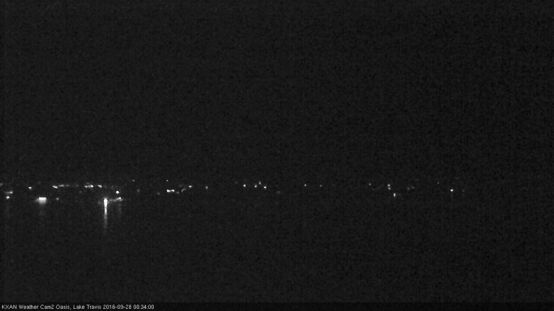 Lake Travis webcam, September 27, 2016 11:45 PM CT