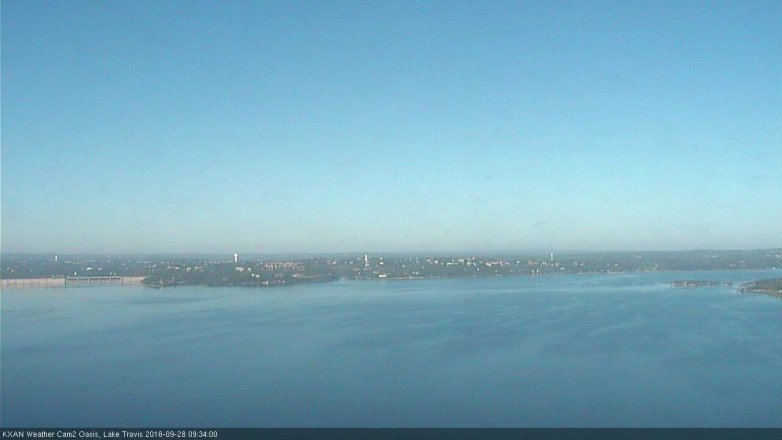 Lake Travis webcam, September 28, 2016 9:05 AM CT