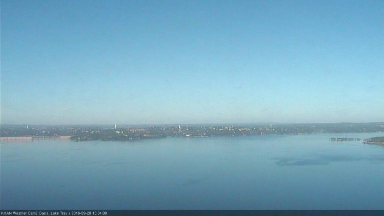 Lake Travis webcam, September 28, 2016 9:15 AM CT