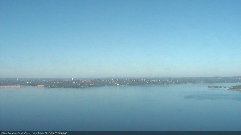 Lake Travis webcam, September 28, 2016 9:25 AM CT
