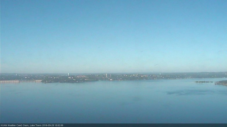 Lake Travis webcam, September 28, 2016 9:30 AM CT