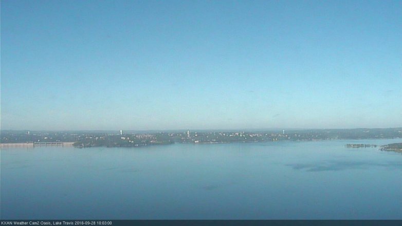 Lake Travis webcam, September 28, 2016 9:35 AM CT