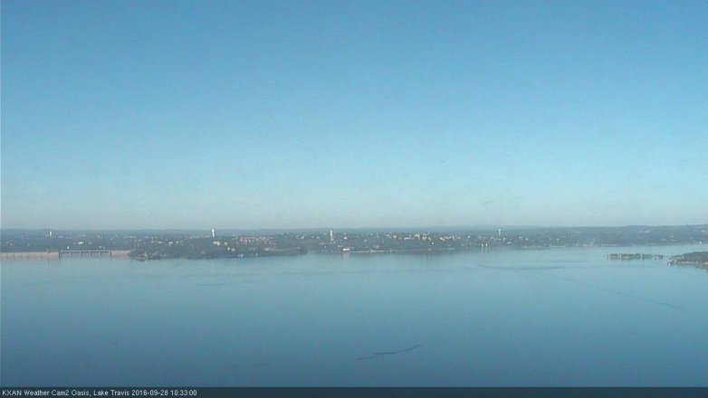 Lake Travis webcam, September 28, 2016 9:40 AM CT