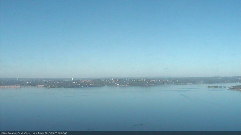 Lake Travis webcam, September 28, 2016 9:50 AM CT