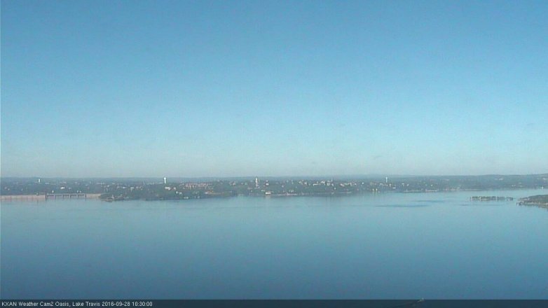 Lake Travis webcam, September 28, 2016 9:55 AM CT