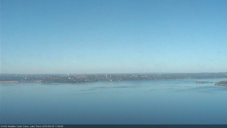 Lake Travis webcam, September 28, 2016 10:25 AM CT