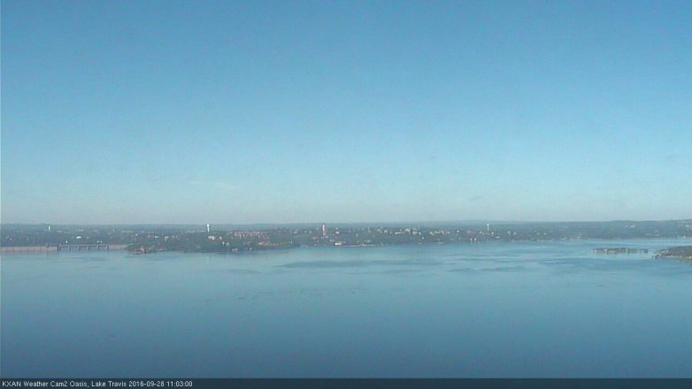 Lake Travis webcam, September 28, 2016 10:30 AM CT