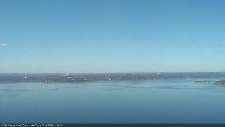 Lake Travis webcam, September 28, 2016 11:05 AM CT