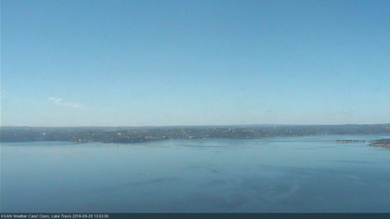 Lake Travis webcam, September 28, 2016 12:30 PM CT