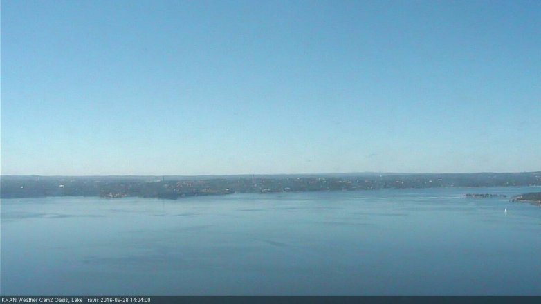 Lake Travis webcam, September 28, 2016 1:15 PM CT