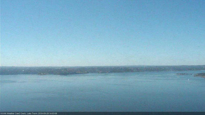 Lake Travis webcam, September 28, 2016 1:25 PM CT