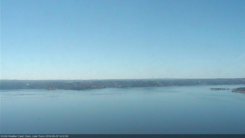 Lake Travis webcam, September 28, 2016 1:35 PM CT