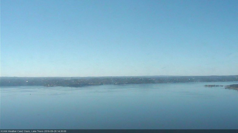 Lake Travis webcam, September 28, 2016 1:55 PM CT