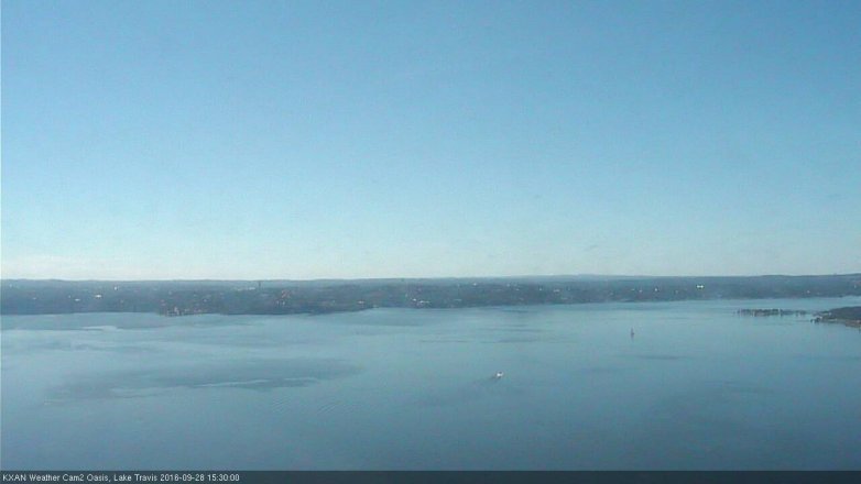 Lake Travis webcam, September 28, 2016 2:55 PM CT