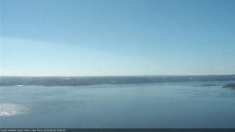 Lake Travis webcam, September 28, 2016 3:30 PM CT