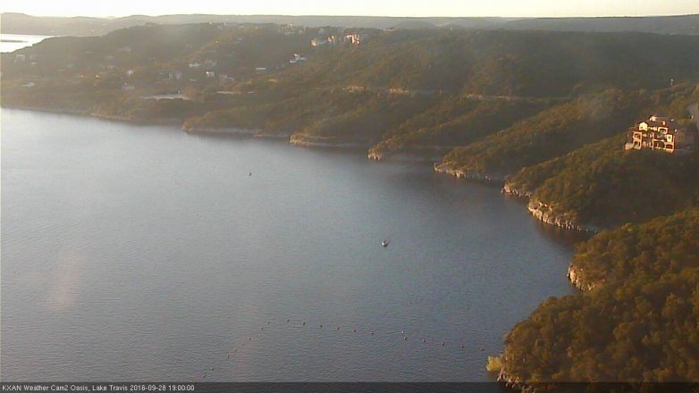 Lake Travis webcam, September 28, 2016 6:30 PM CT