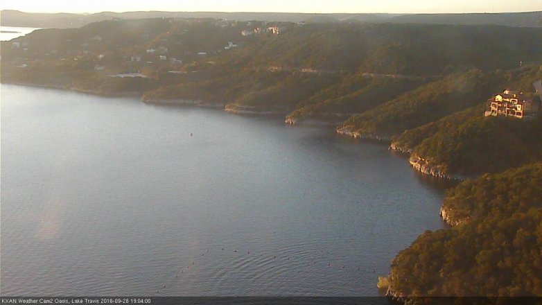 Lake Travis webcam, September 28, 2016 6:35 PM CT