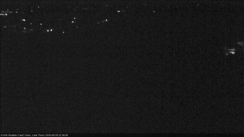 Lake Travis webcam, September 28, 2016 9:45 PM CT