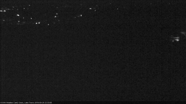 Lake Travis webcam, September 28, 2016 10:00 PM CT