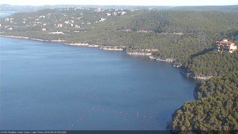 Lake Travis webcam, September 29, 2016 9:00 AM CT