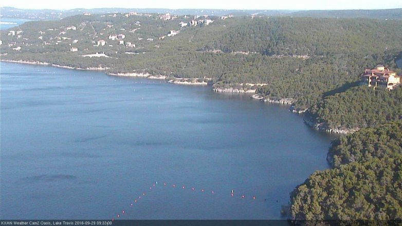 Lake Travis webcam, September 29, 2016 9:05 AM CT