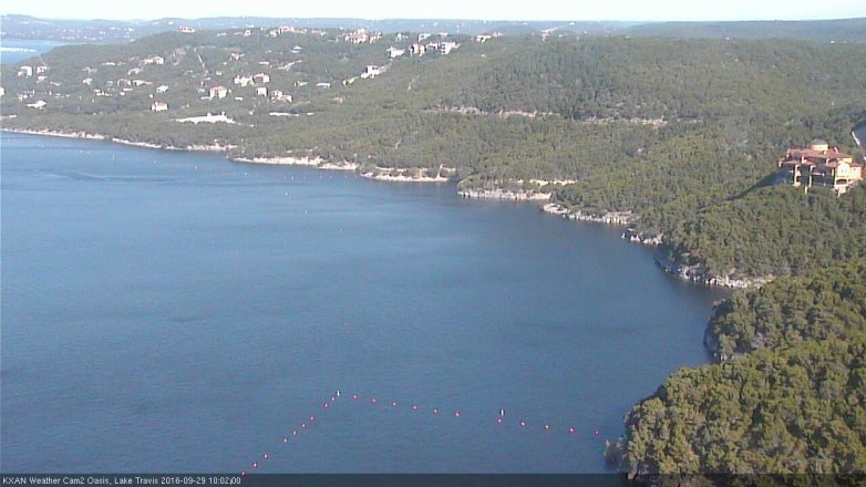 Lake Travis webcam, September 29, 2016 9:30 AM CT