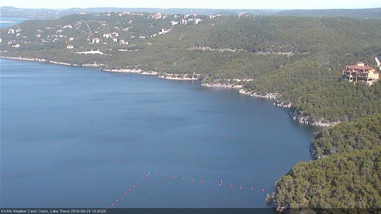 Lake Travis webcam, September 29, 2016 10:00 AM CT