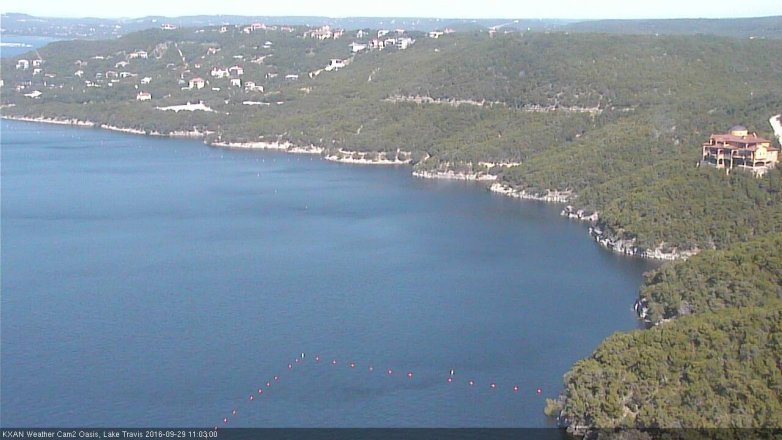 Lake Travis webcam, September 29, 2016 10:30 AM CT